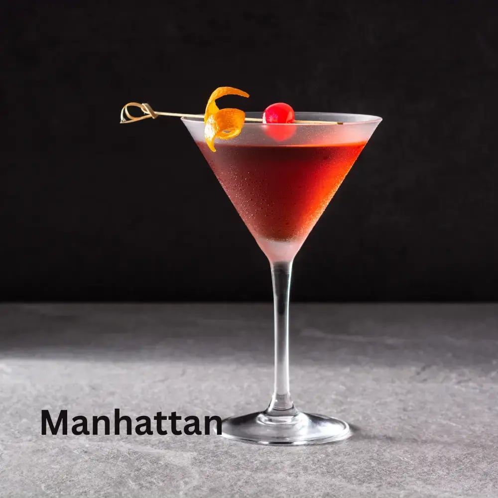 a glass of Manhattan - whisky cocktail
