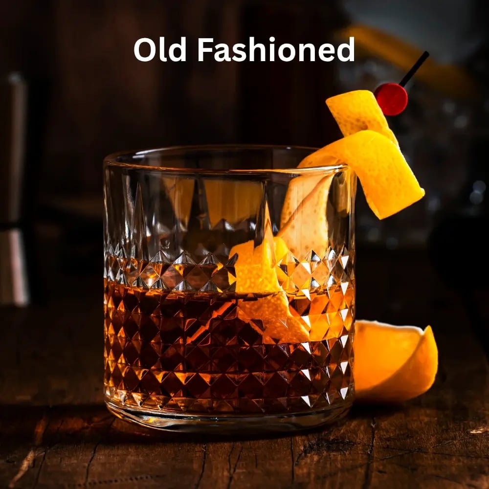A glass of Old Fashioned Whisky Cocktail