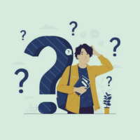 Curious men with question mark Curious men with question mark